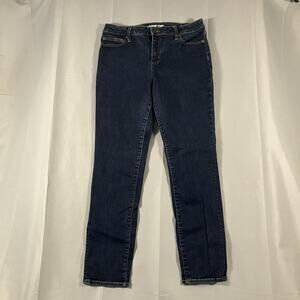 Lands End Jeans Womens 14 Mid Rise Curvy Skinny Stretch Denim Pants
